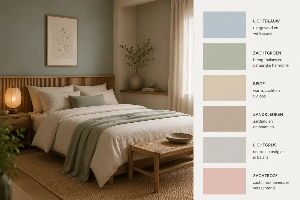 Slaapkamer kleuren volgens feng shui