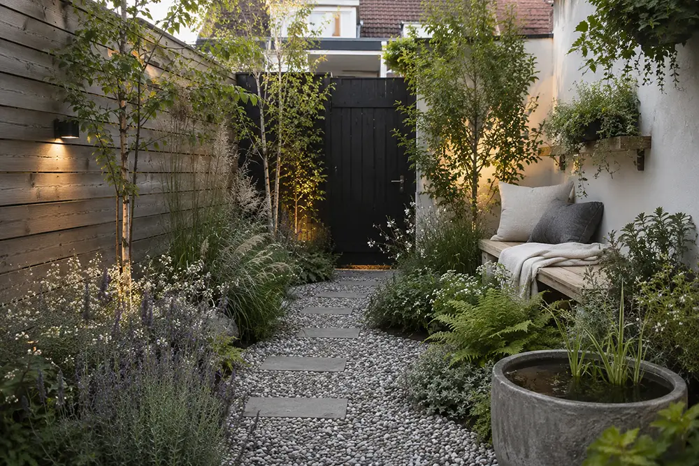baltische tuin in een kleine stadstuin