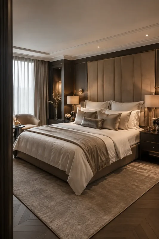 hotel chique slaapkamer met rust en overzicht