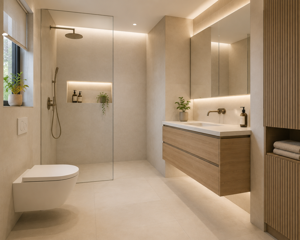 ruimtelijk effect creeeren in kleine badkamer