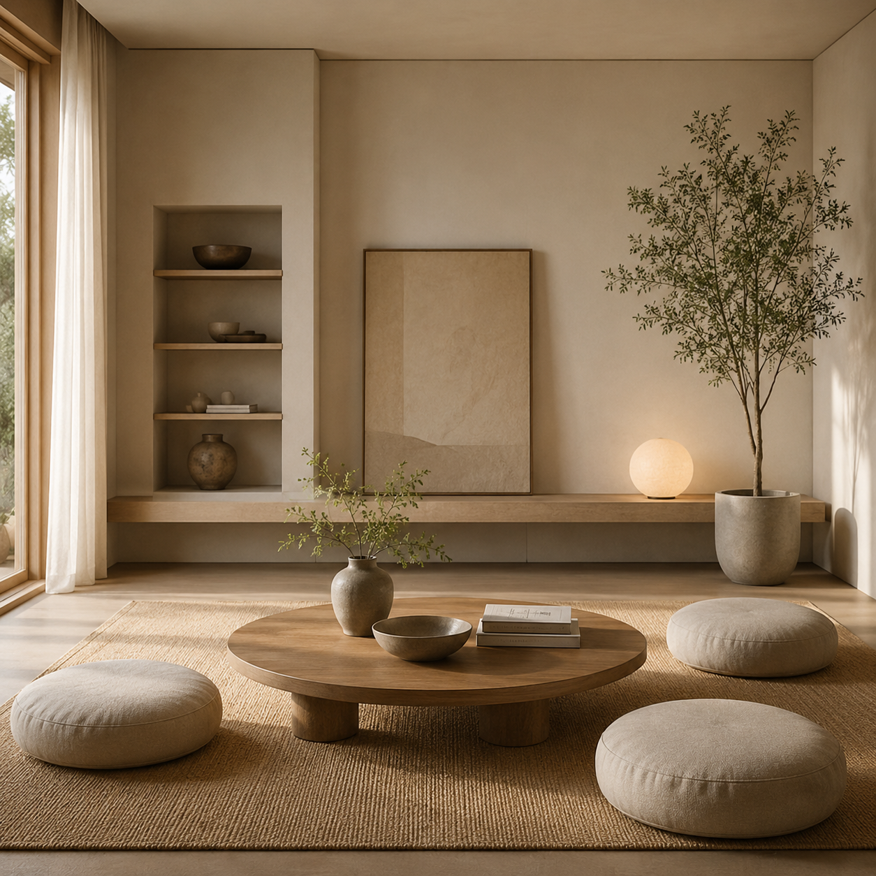 woonkamer zonder banken trend