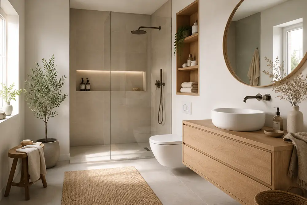Scandinavische-badkamer-inspiratie-foto-douche-toilet-en-badkamerkastje-met-grote-spiegel