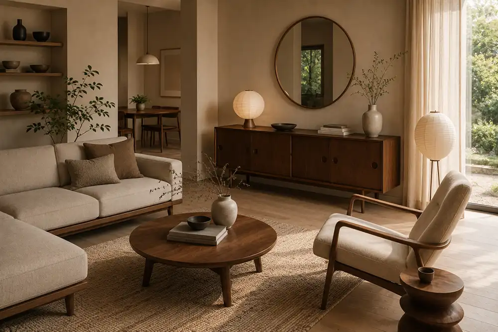 japandi en mid century modern gecombineerd