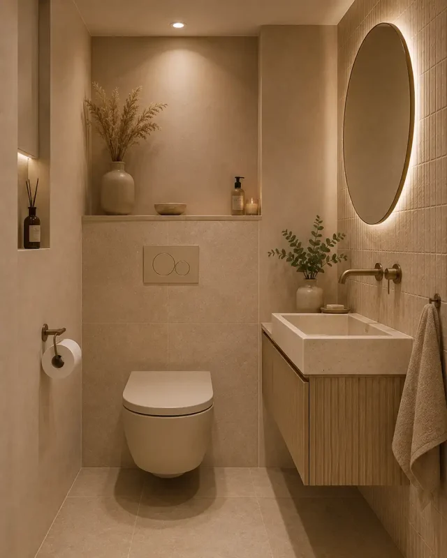 ton sur ton toilet in beige tinten