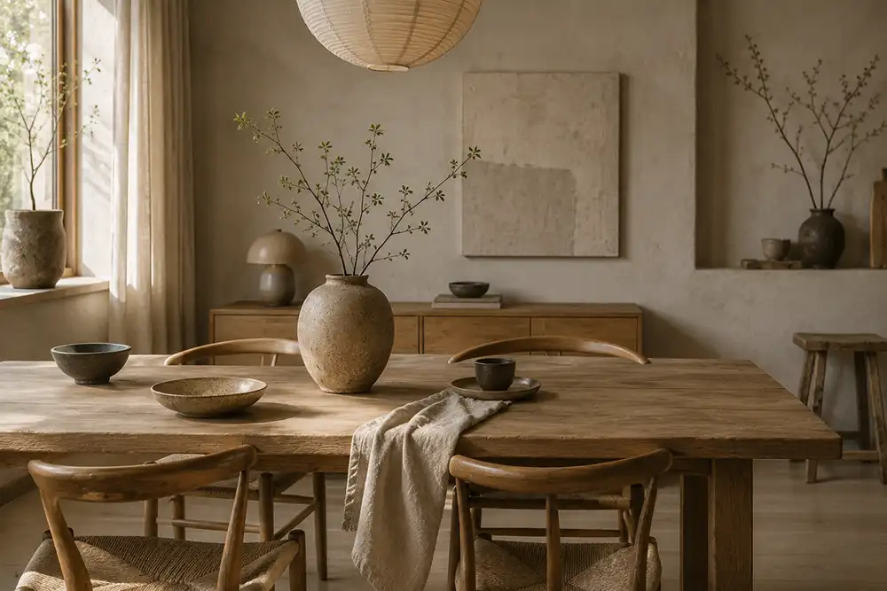 combinatie van japandi en wabi sabi interieur