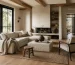modern landelijk interieur woonkamer met natuurlijke materialen