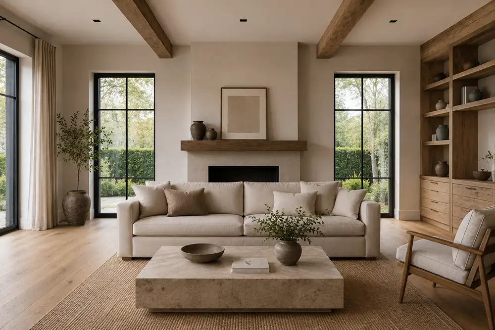 strak landelijk interieur met moderne uitstraling