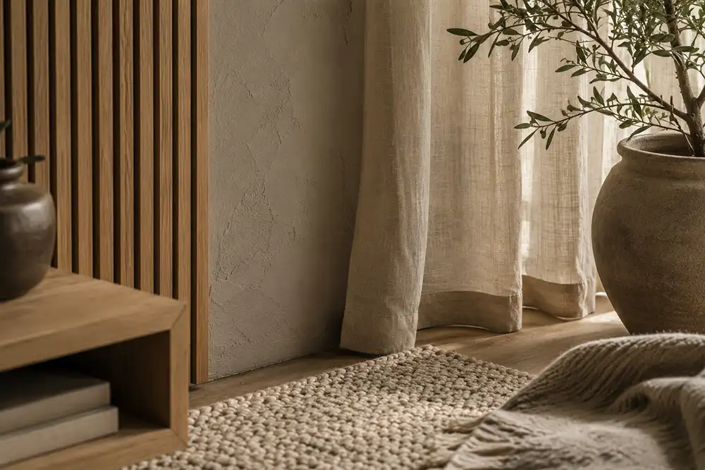 texturen in een modern landelijk interieur
