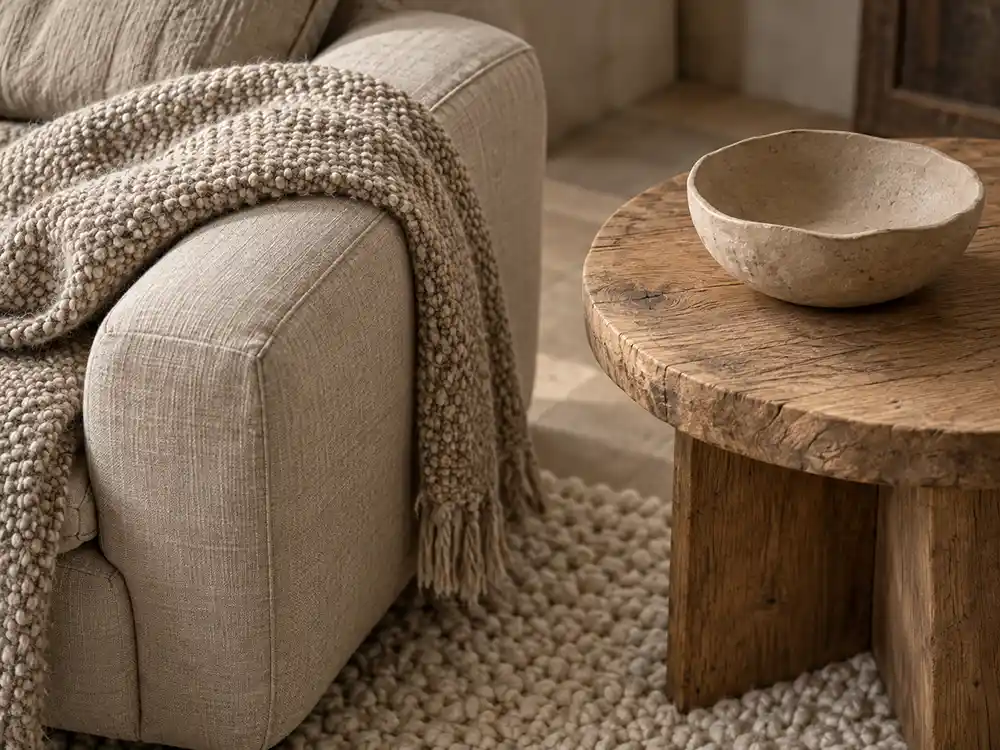 wabi sabi met linnen, wol en hout