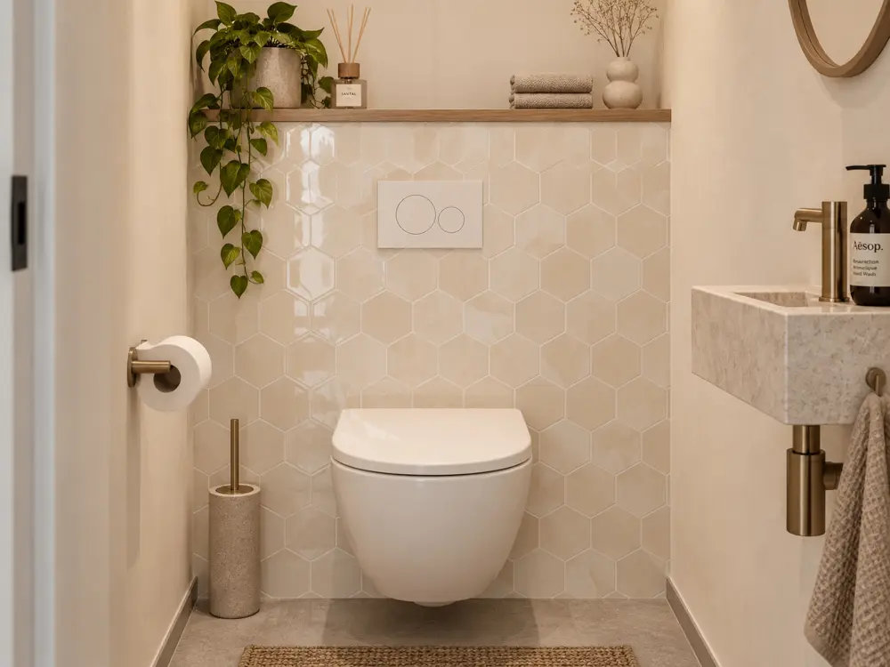zelfklevende-mozaiek-steenstrip-hoogglans-hexagon-onyx-japandi-beige-toilet